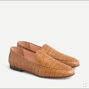 J. crew croc-embossed leather loafers